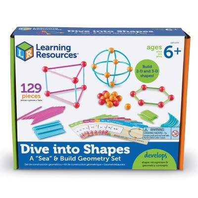 ชุดการสร้างทรงเรขาคณิตแสนสนุก Learning Resources, Dive into Shapes! A "Sea" and Build Geometry Set