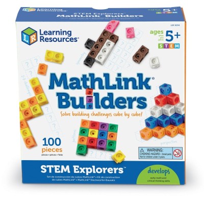 ชุดลูกบาศก์ STEM หรรษา 100 ชิ้น Learning Resources, STEM Explorers™ MathLink® Builders