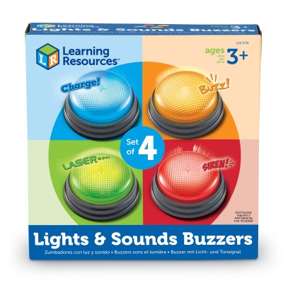 Learning Resources, Lights and Sounds Buzzers (Set of 4)